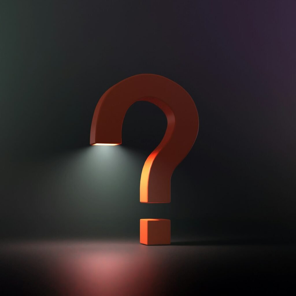 Abstract geometric logo representing structured question and answer content