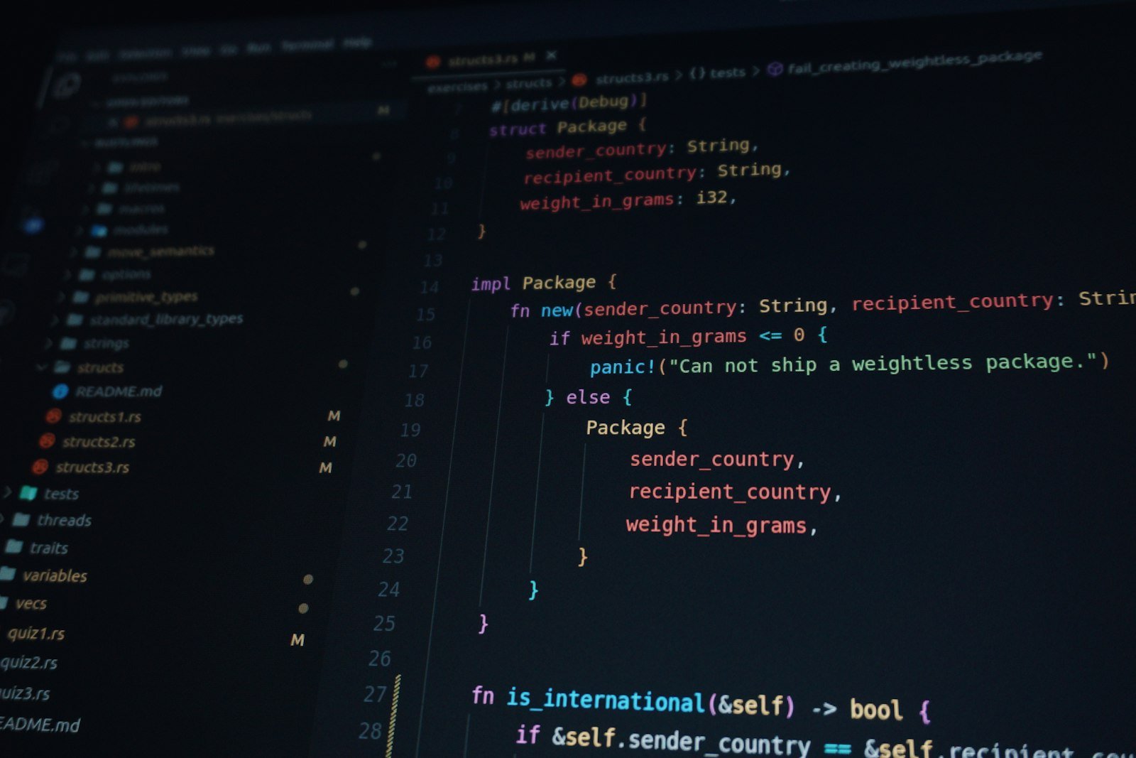 Code editor screen displaying JavaScript error handling code