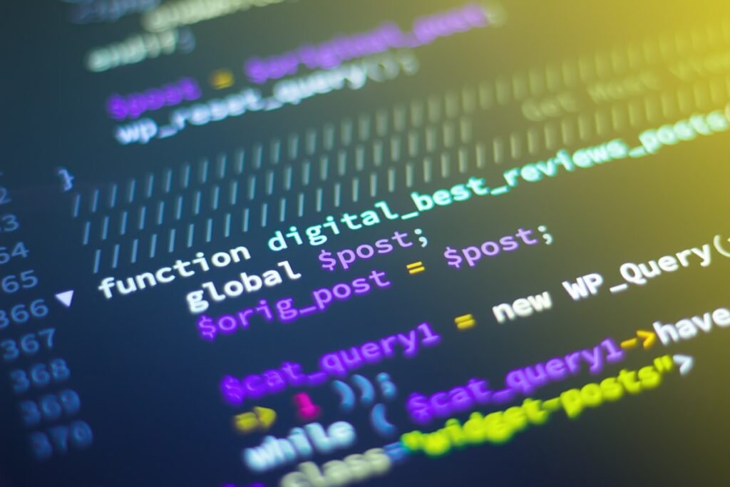 Structured data and code on a screen representing schema markup for SEO