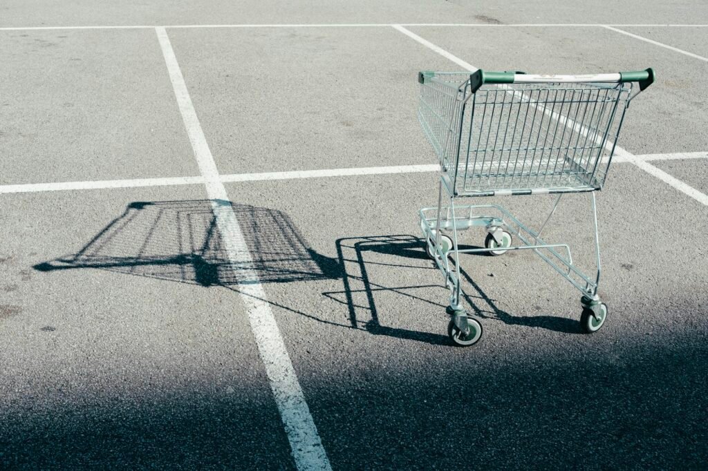 Gray shopping cart, representing e-commerce website development cost in Nigeria