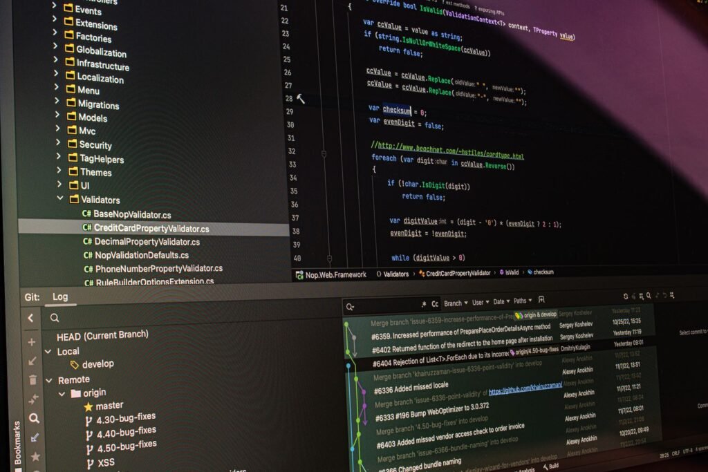 Close-up of a code editor showing programming syntax, representing WordPress plugin development for JavaScript developers