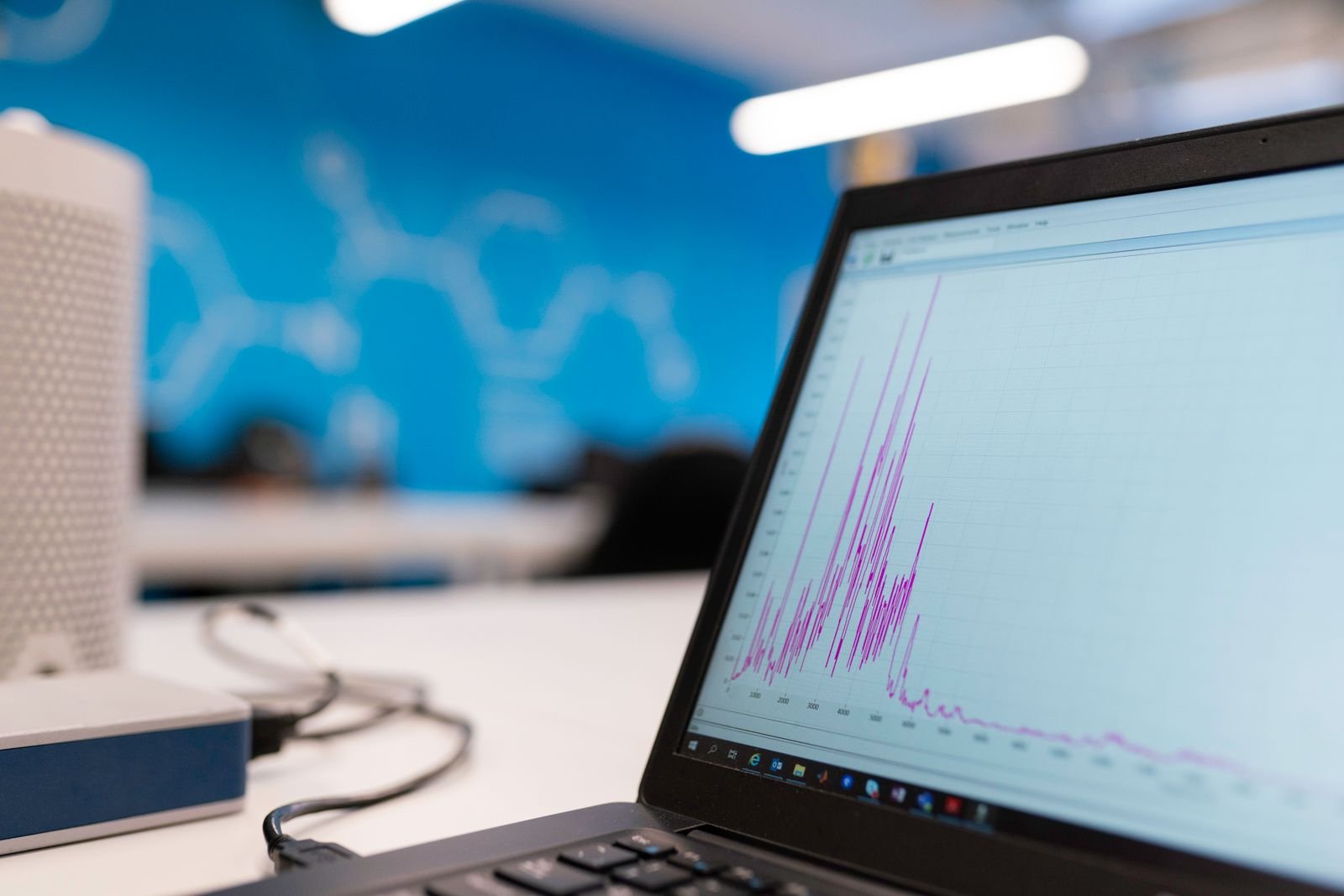 Search Console performance report data analytics on a laptop screen